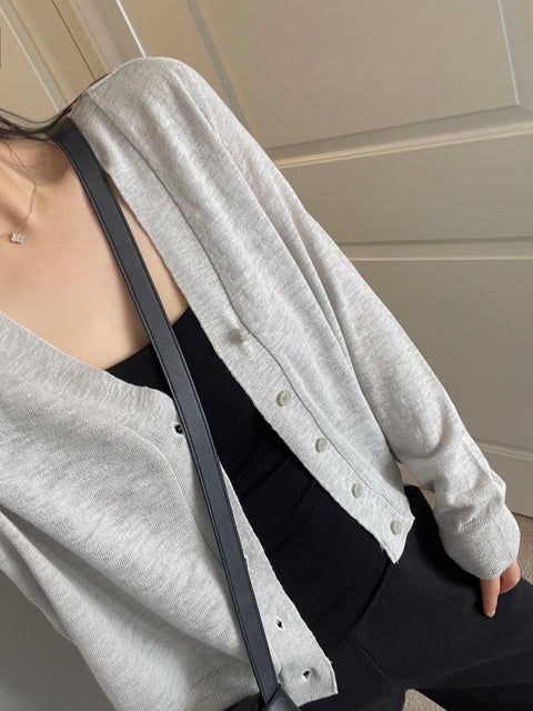 V-Neck Basic Cardigan