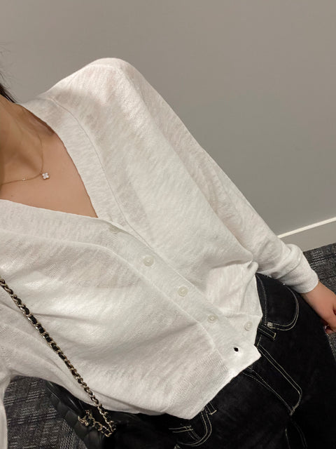 V-Neck Basic Cardigan