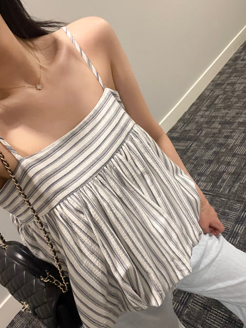 Striped Sleeveless Blouse